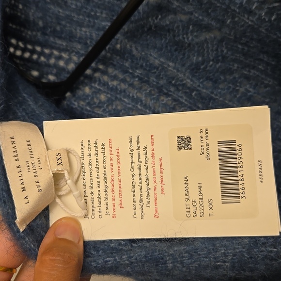 Sezane Susanna Kid Mohair/ Wool Green Fancy Knit Cardigan - Picture 11 of 13